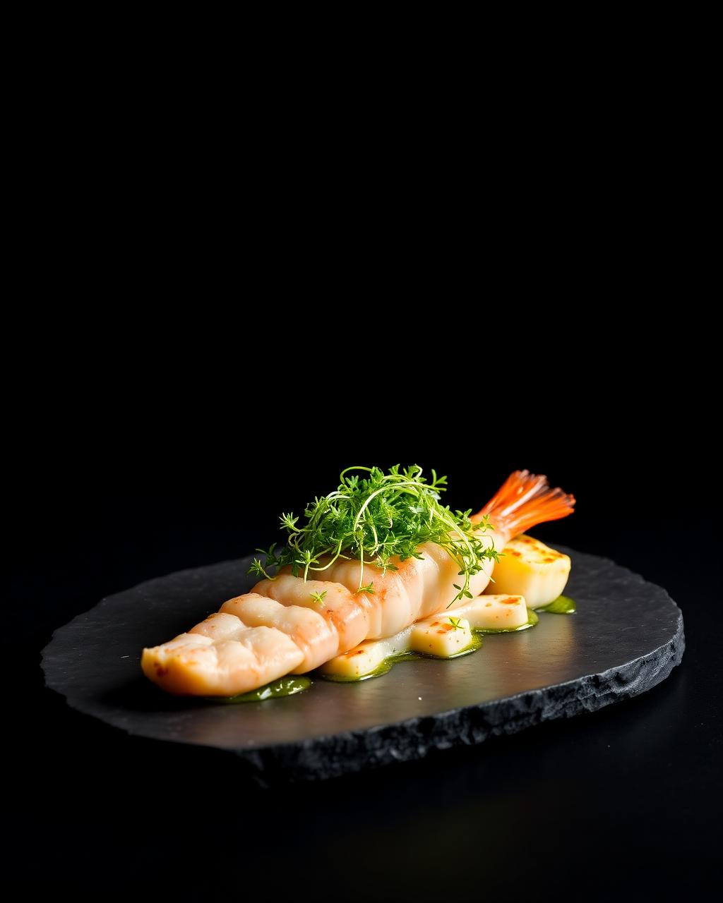 Plated seafood dish